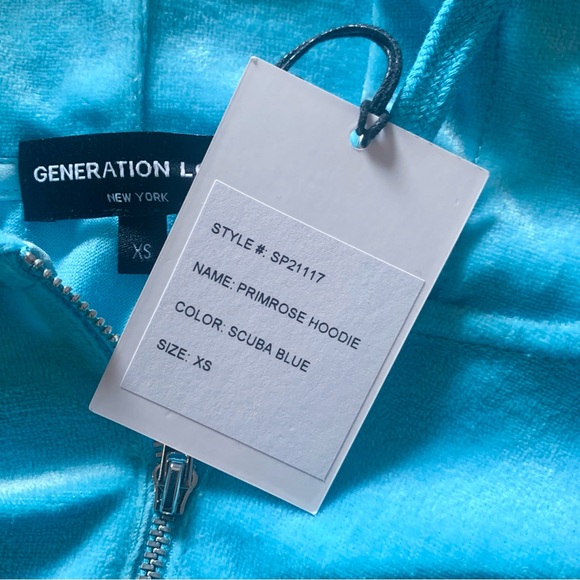 NWT Generation Love Primrose Crushed Velvet Hoodie - Picture 5 of 8